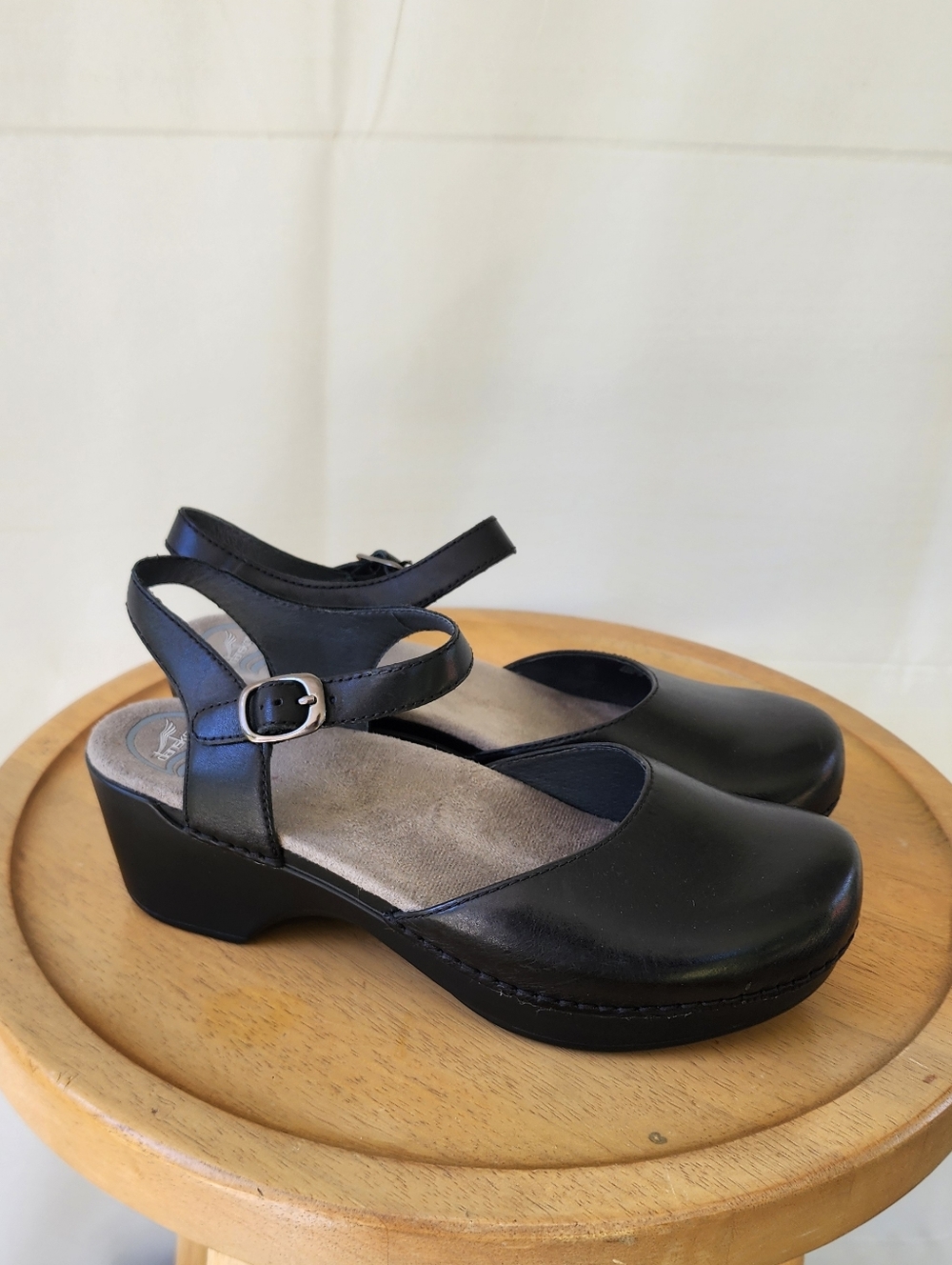 Dansko Sam Black Leather Mary Jane Glogs - Picture 6 of 12